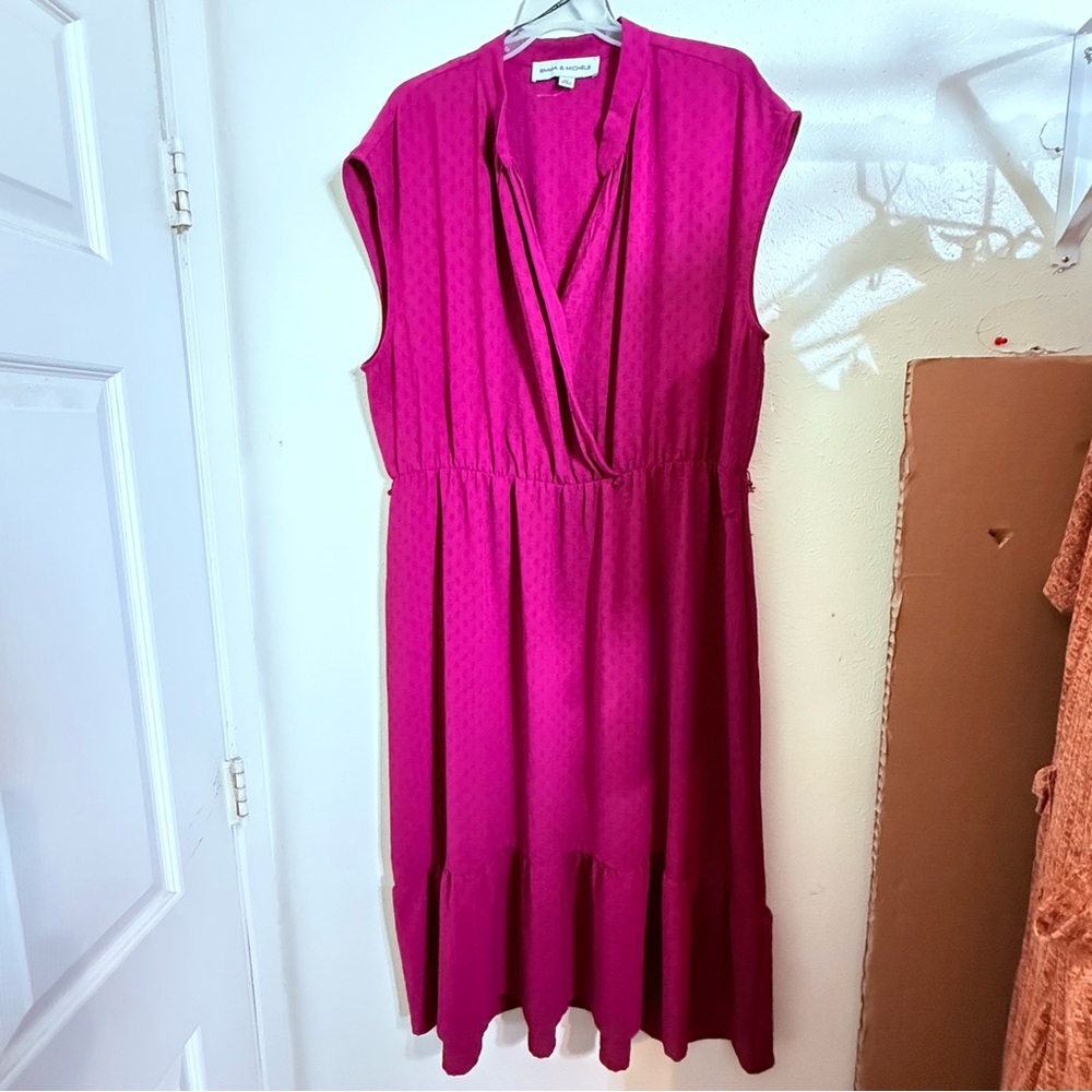 Emma & Michele Fuchsia Midi Dress